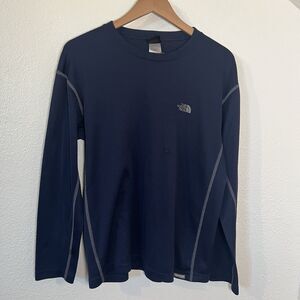 The North Face Vapor Wick Men M Base Layer Shirt Long Sleeve Blue